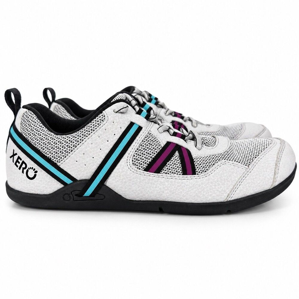 Xero Prio Shoes Womens 8 White Gray Barefoot Minimalist Zero Drop Training Shoes